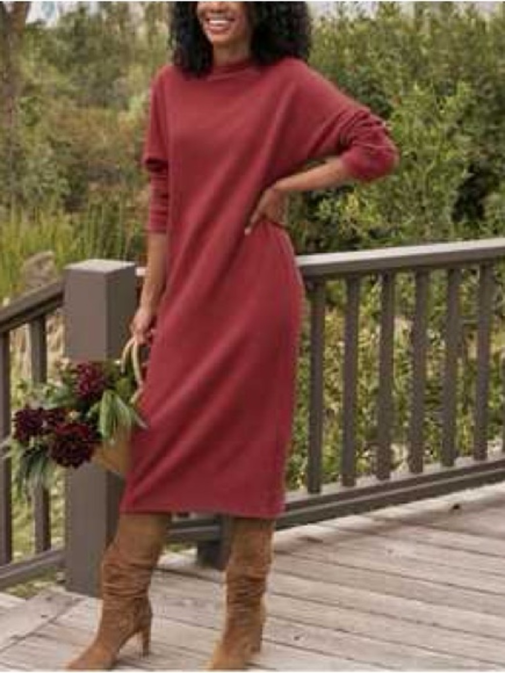 Frank & Eileen Izzie Sweatshirt Dress Small Red Terry Fleece Knit Cotton Minimal